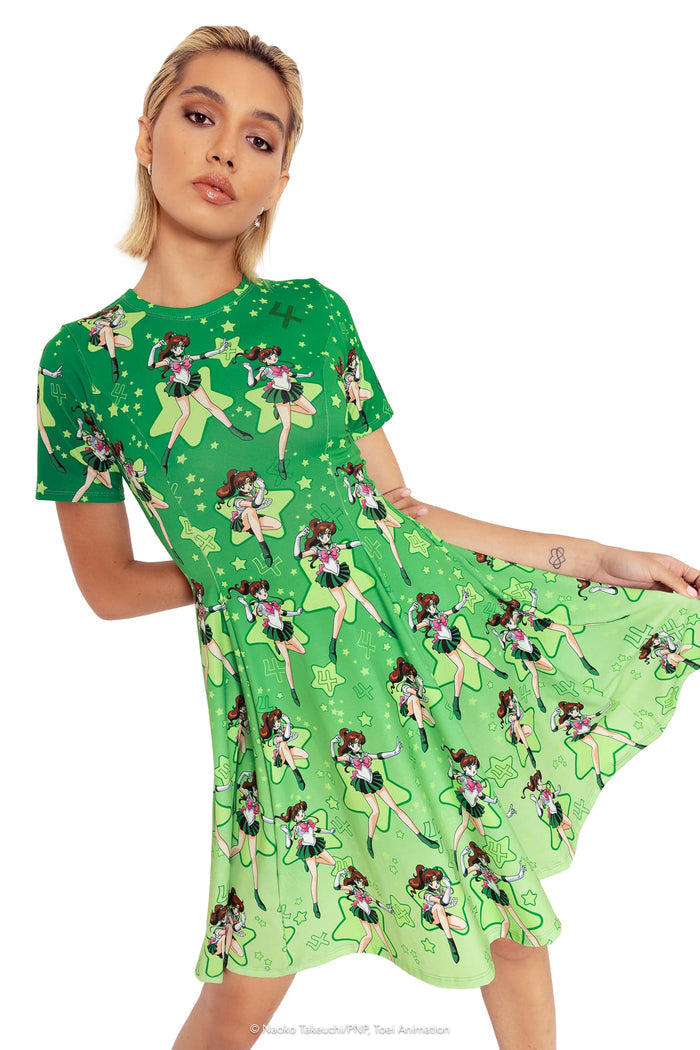 BlackMilk Clothing x Pretty Guardian Sailor Moon - Sailor Jupiter Longline Evil Tee Dress - Sailor Moon Merchandise - Collaboration apparel - Licenced.