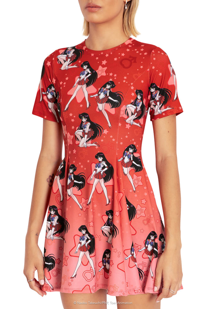 BlackMilk Clothing x Pretty Guardian Sailor Moon - Sailor Mars Evil Tee Dress - Sailor Moon Merchandise - Collaboration apparel - Licenced.