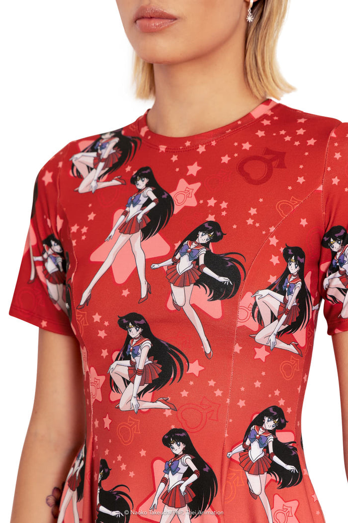 BlackMilk Clothing x Pretty Guardian Sailor Moon - Sailor Mars Evil Tee Dress - Sailor Moon Merchandise - Collaboration apparel - Licenced.