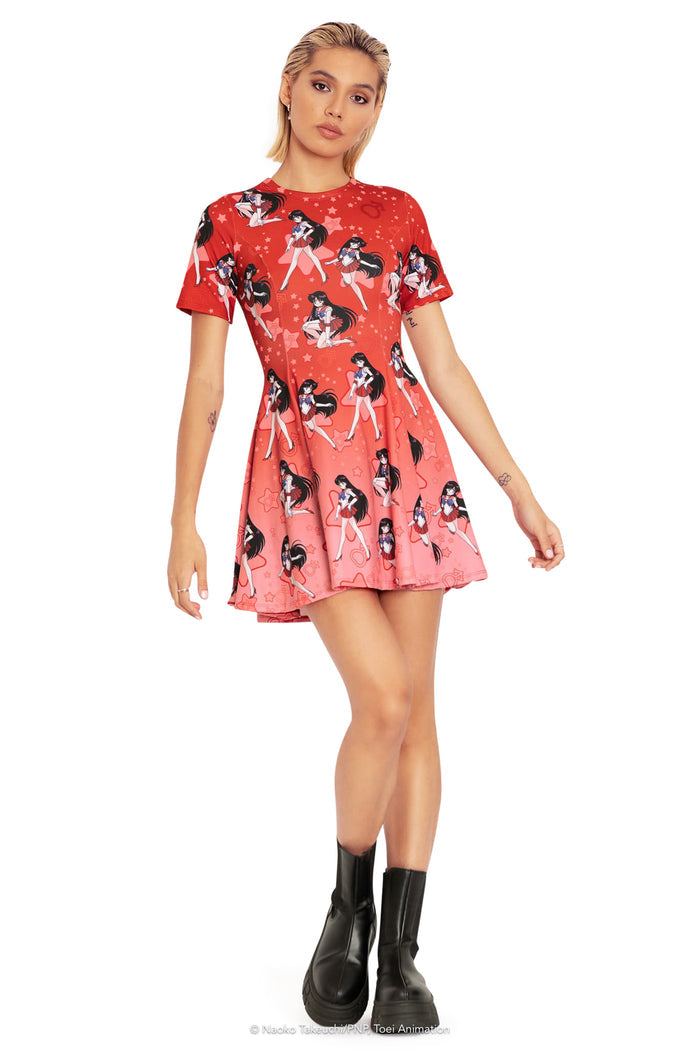 BlackMilk Clothing x Pretty Guardian Sailor Moon - Sailor Mars Evil Tee Dress - Sailor Moon Merchandise - Collaboration apparel - Licenced.