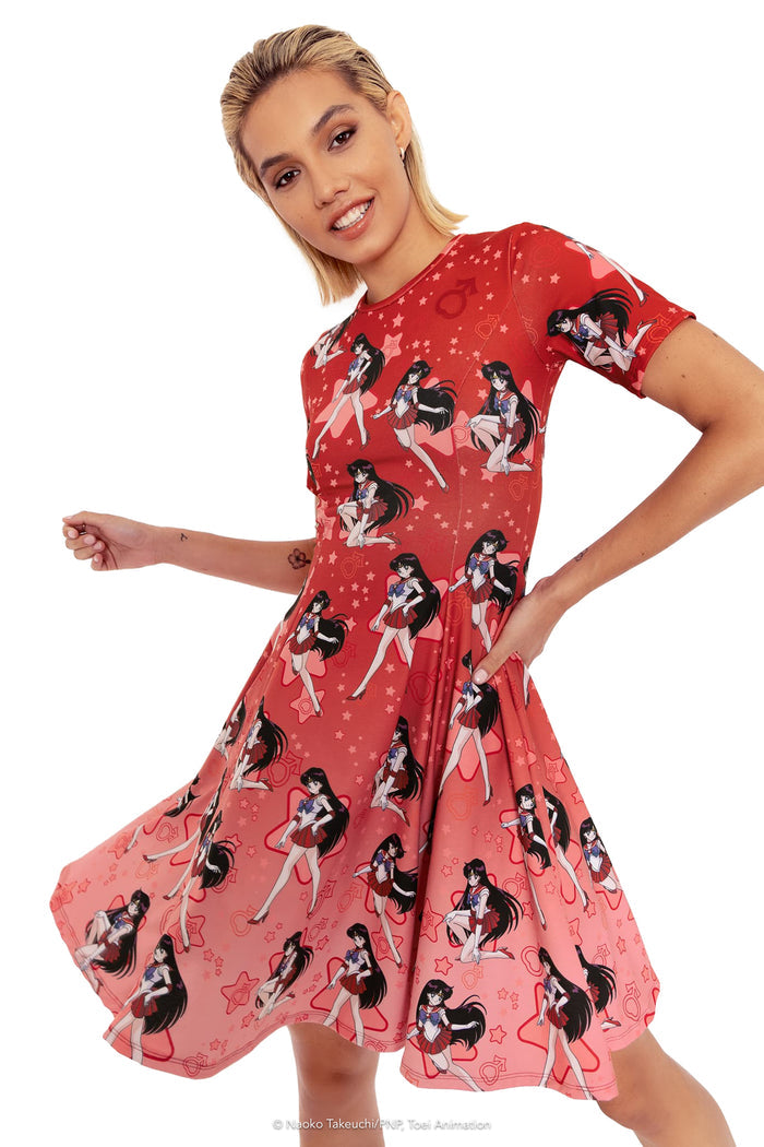 BlackMilk Clothing x Pretty Guardian Sailor Moon - Sailor Mars Longline Evil Tee Dress - Sailor Moon Merchandise - Collaboration apparel - Licenced.