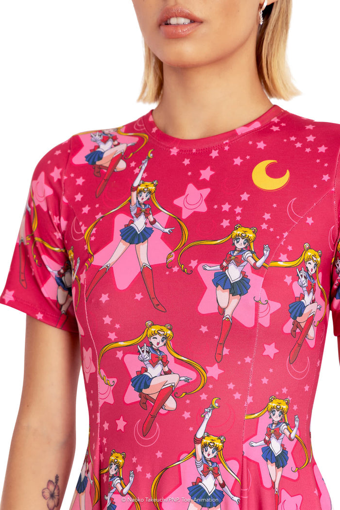 BlackMilk Clothing x Pretty Guardian Sailor Moon - Sailor Moon Longline Evil Tee Dress - Sailor Moon Merchandise - Collaboration apparel - Licenced.