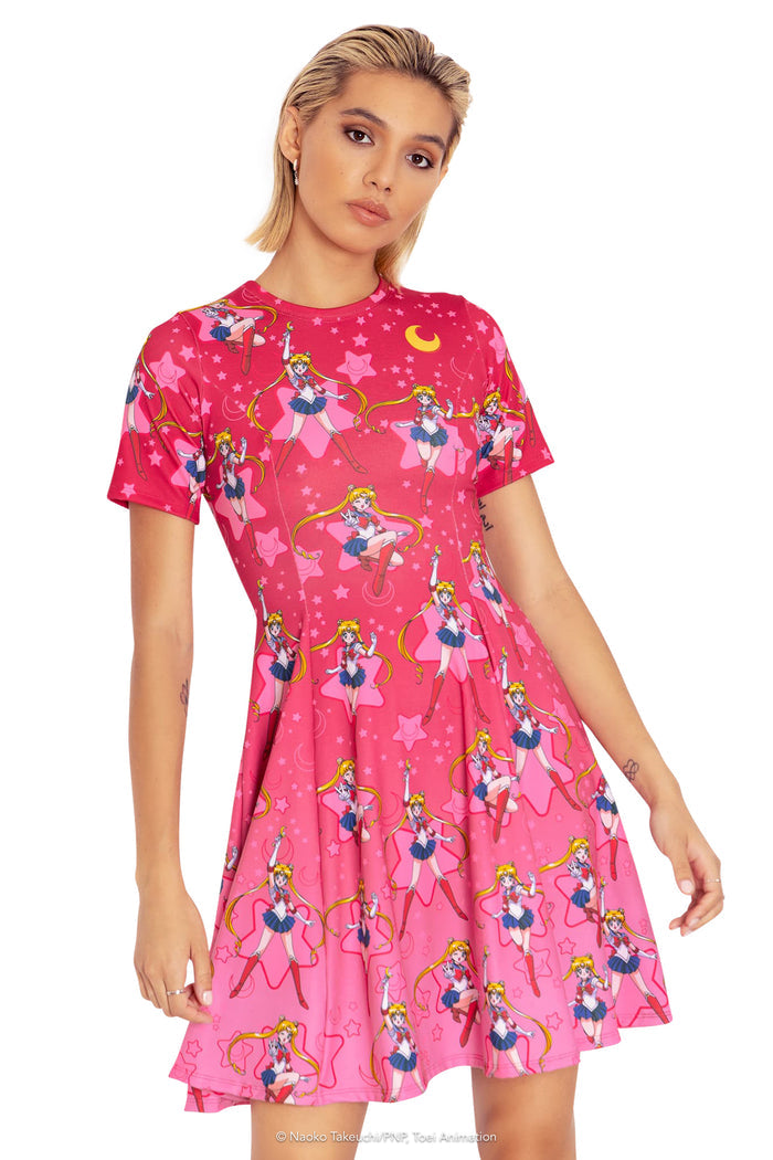 BlackMilk Clothing x Pretty Guardian Sailor Moon - Sailor Moon Longline Evil Tee Dress - Sailor Moon Merchandise - Collaboration apparel - Licenced.