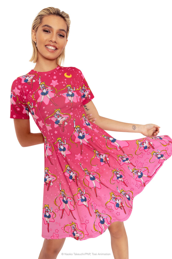 BlackMilk Clothing x Pretty Guardian Sailor Moon - Sailor Moon Longline Evil Tee Dress - Sailor Moon Merchandise - Collaboration apparel - Licenced.