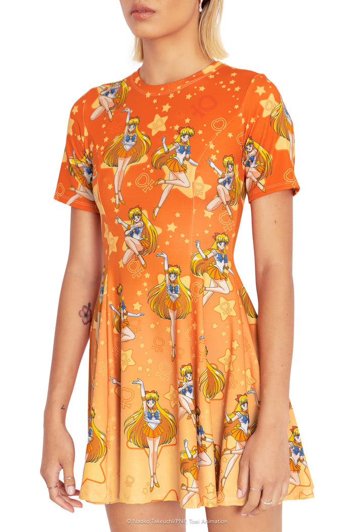 BlackMilk Clothing x Pretty Guardian Sailor Moon - Sailor Venus Evil Tee Dress - Sailor Moon Merchandise - Collaboration apparel - Licenced.