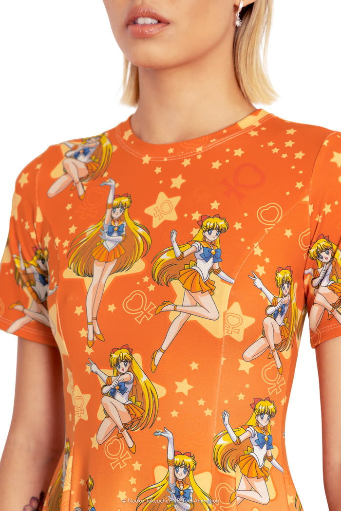 BlackMilk Clothing x Pretty Guardian Sailor Moon - Sailor Venus Evil Tee Dress - Sailor Moon Merchandise - Collaboration apparel - Licenced.