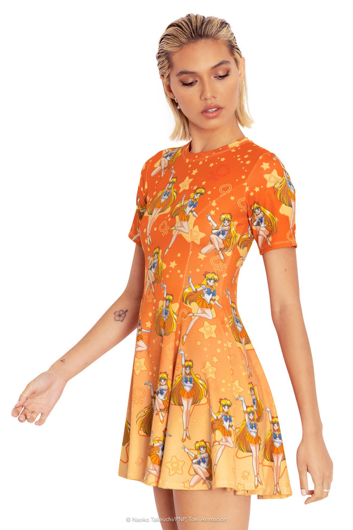 BlackMilk Clothing x Pretty Guardian Sailor Moon - Sailor Venus Evil Tee Dress - Sailor Moon Merchandise - Collaboration apparel - Licenced.