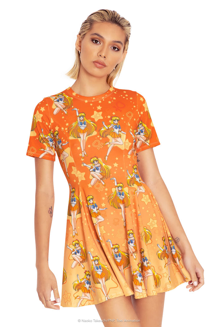 BlackMilk Clothing x Pretty Guardian Sailor Moon - Sailor Venus Evil Tee Dress - Sailor Moon Merchandise - Collaboration apparel - Licenced.