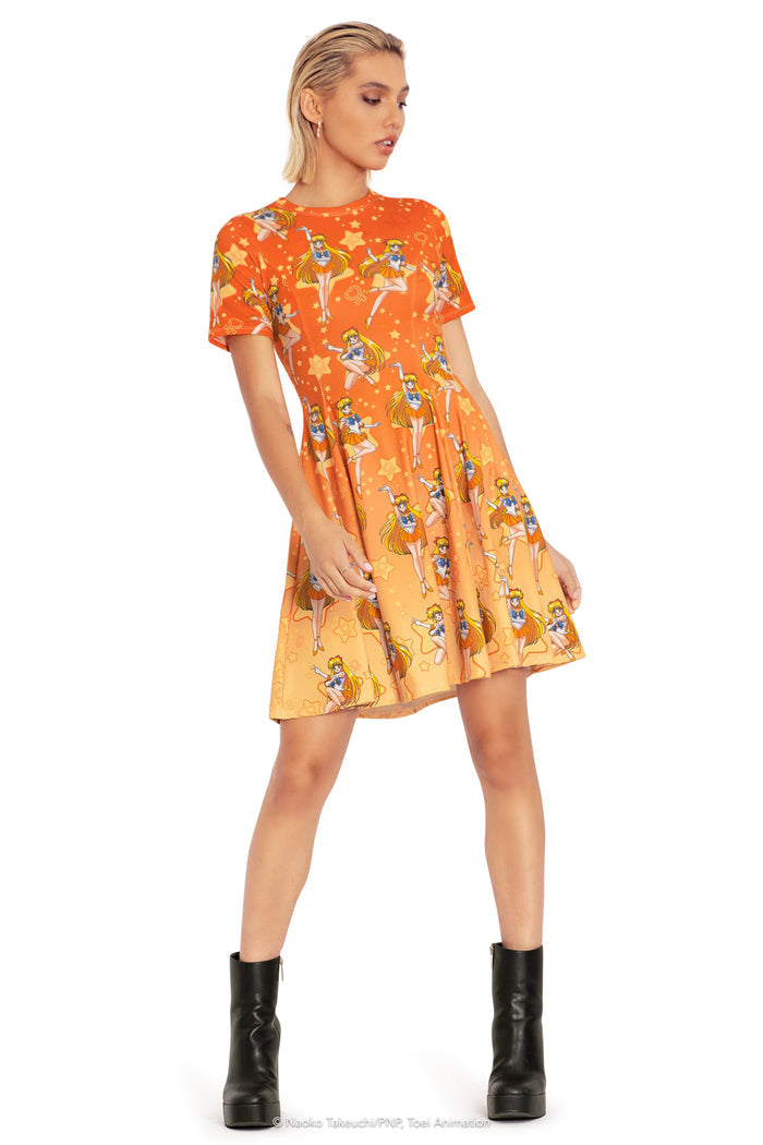BlackMilk Clothing x Pretty Guardian Sailor Moon - Sailor Venus Longline Evil Tee Dress - Sailor Moon Merchandise - Collaboration apparel - Licenced.