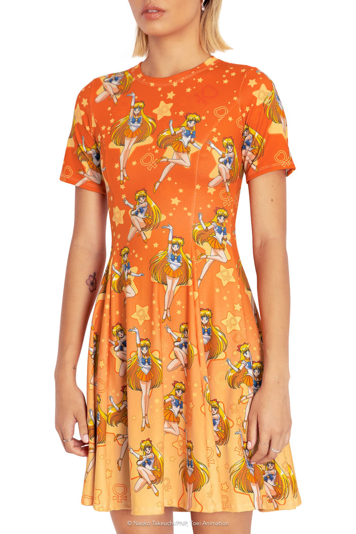 BlackMilk Clothing x Pretty Guardian Sailor Moon - Sailor Venus Longline Evil Tee Dress - Sailor Moon Merchandise - Collaboration apparel - Licenced.