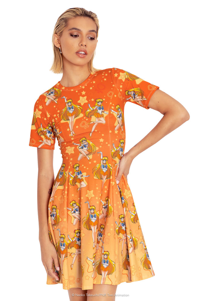 BlackMilk Clothing x Pretty Guardian Sailor Moon - Sailor Venus Longline Evil Tee Dress - Sailor Moon Merchandise - Collaboration apparel - Licenced.