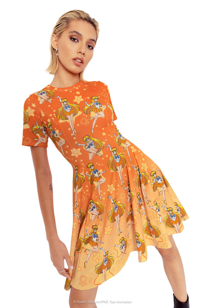 BlackMilk Clothing x Pretty Guardian Sailor Moon - Sailor Venus Longline Evil Tee Dress - Sailor Moon Merchandise - Collaboration apparel - Licenced.