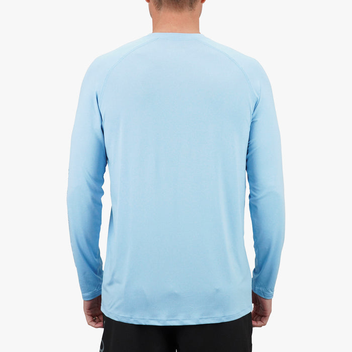 Airy Blue Heather $Model is 6'3" 195lbs Size L$