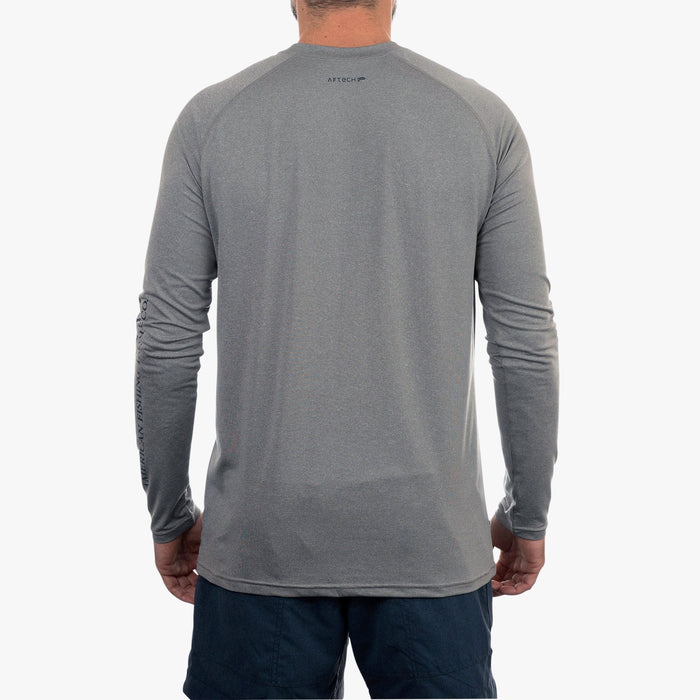 Steel Heather $Model is Size L$