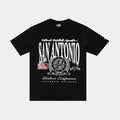 San Antonio Spurs Oversized Mens Short Sleeve Shirt (Black/White)