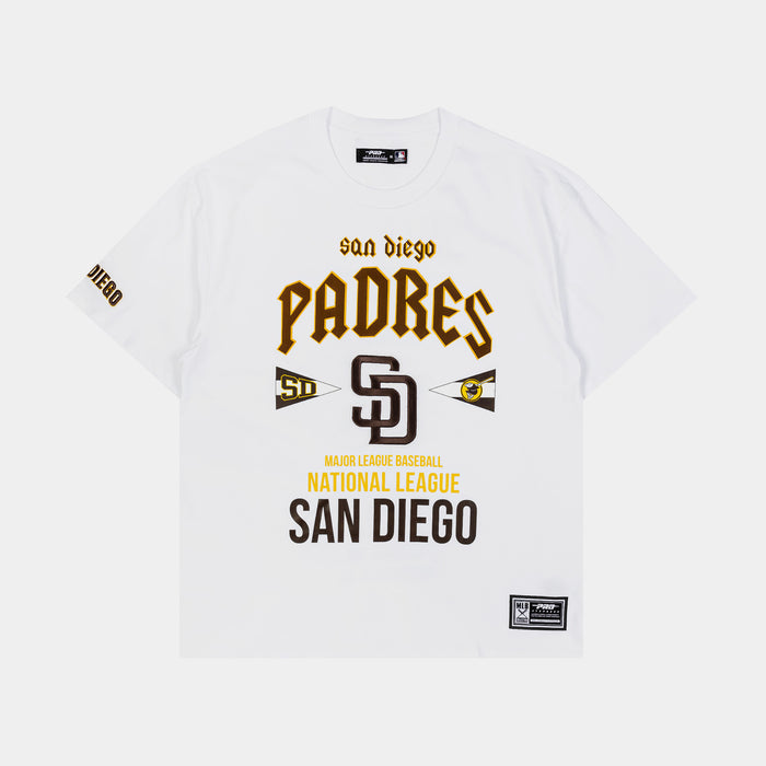 San Diego Padres City Tour Drop Shoulder Mens Short Sleeve Shirt (White)