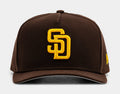 San Diego Padres Classic 950AF Snapback Mens Hat (Brown/Yellow)