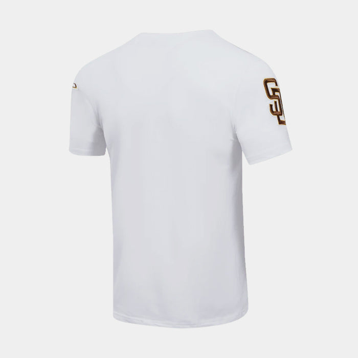 San Diego Padres Classic Mens Short Sleeve Shirt (White/Brown)