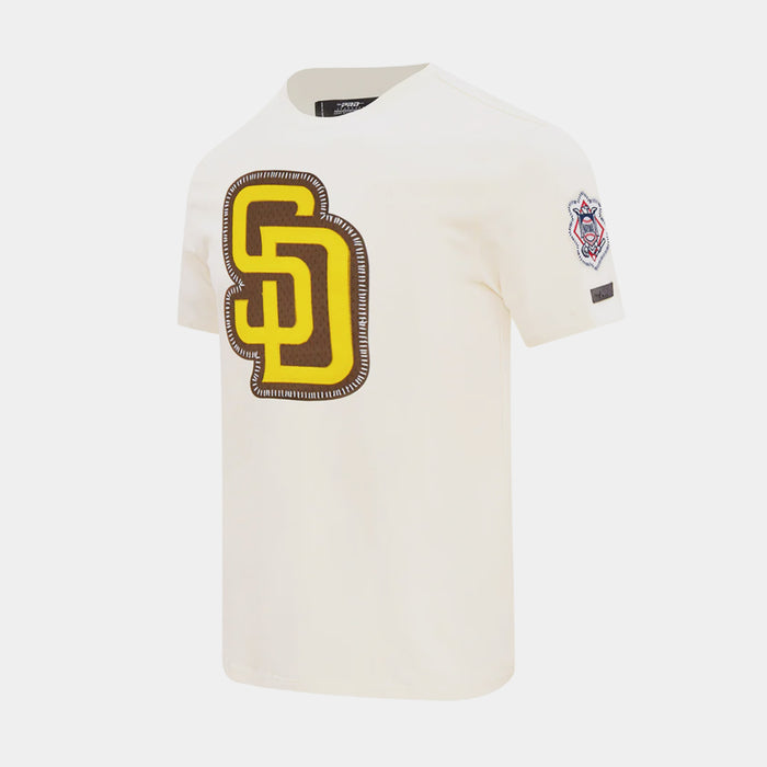 San Diego Padres DIY Pitch Mens Short Sleeve Shirt (White/Brown)