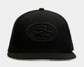 San Francisco 49ers Blackout 9Fifty Trucker Mens Hat (Black)