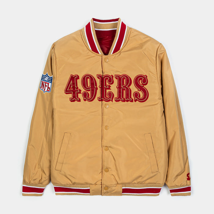San Francisco 49ers Reversible Satin Mens Jacket (Red/Gold)