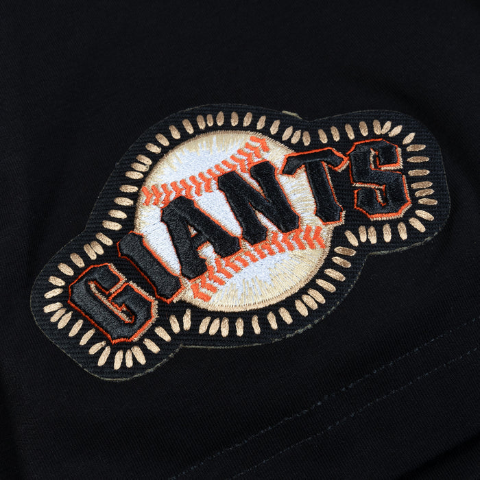 San Francisco Giants DIY Stitch Mens Short Sleeve Shirt (Black/Orange)