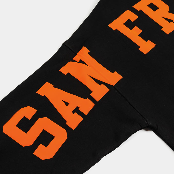 San Francisco Giants Drop Shoulder Pullover Mens Hoodie (Black/Orange)