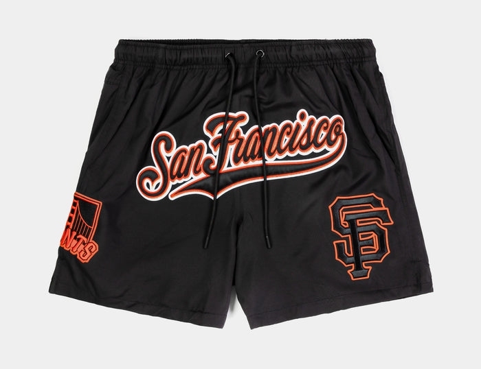San Francisco Giants Woven Mens Shorts (Black/Orange)