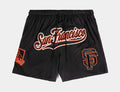 San Francisco Giants Woven Mens Shorts (Black/Orange)