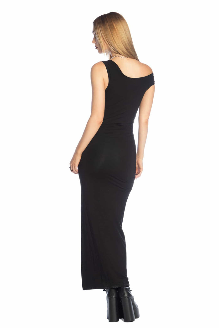 Sculpted Black Off The Shoulder Dress