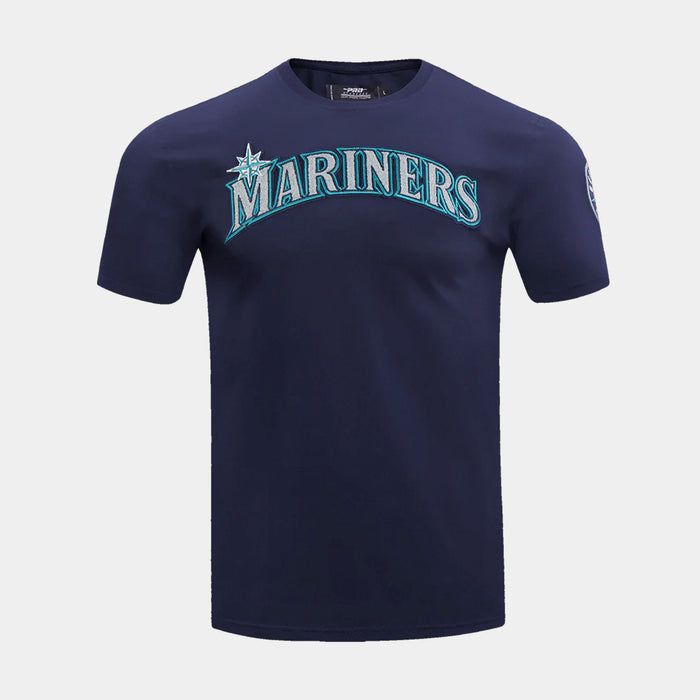 Seattle Mariners Classic Mens Short Sleeve Shirt (Black/Blue)