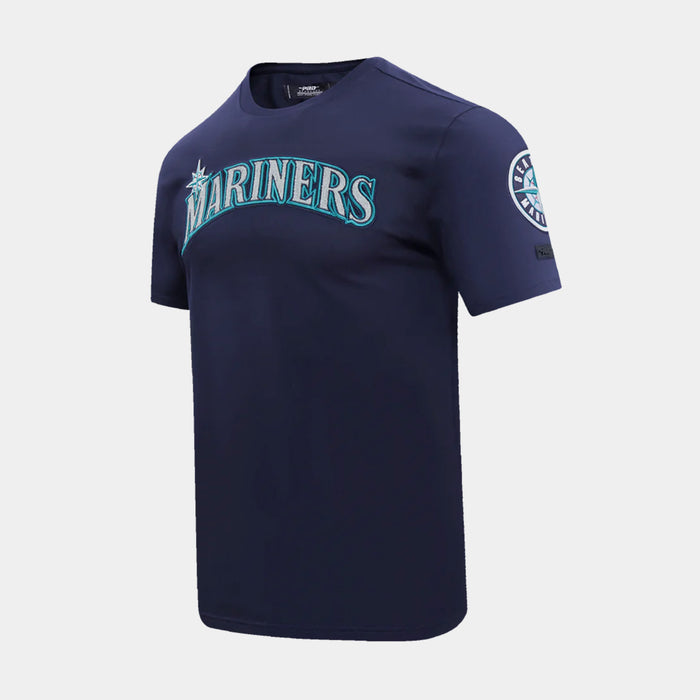 Seattle Mariners Classic Mens Short Sleeve Shirt (Black/Blue)