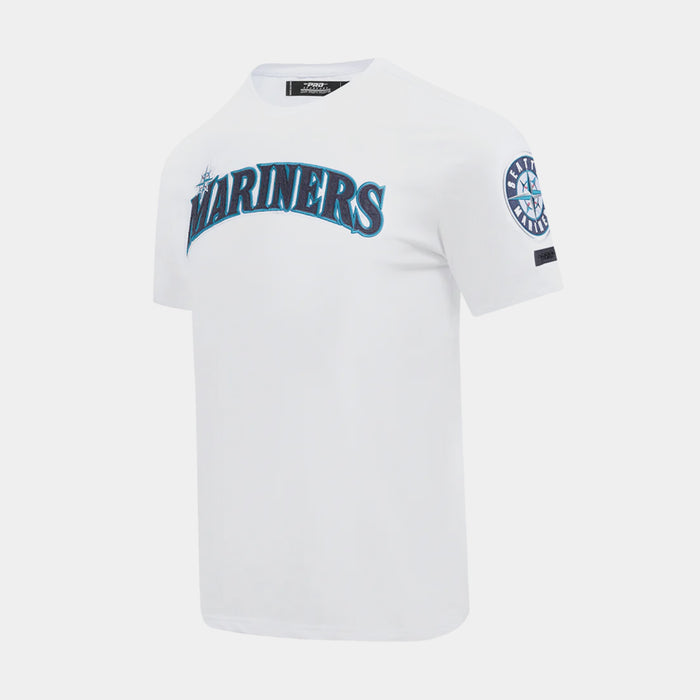 Seattle Mariners Classic Mens Short Sleeve Shirt (White/Navy)
