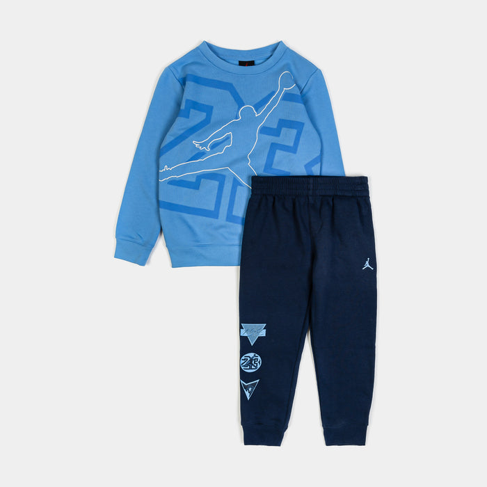 See Me Shine Crew and Jogger Preschool Set (Blue/White)