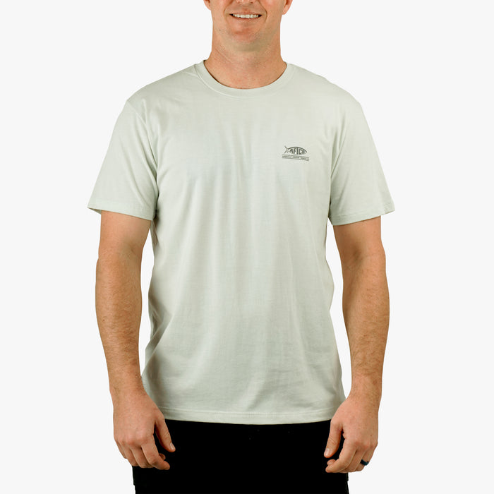 Seafoam Heather $Model is 6'1" 190lbs Size L$