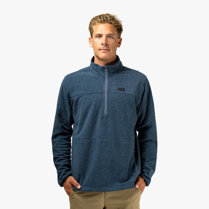 Blue Shadow Heather $Model is 6'1" 175lbs Size L$