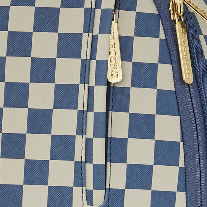 Shark Checkered Mens Backpack (Blue/Beige)