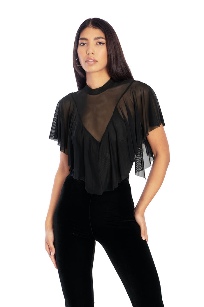 BlackMilk Clothing - Sheer Frill Top