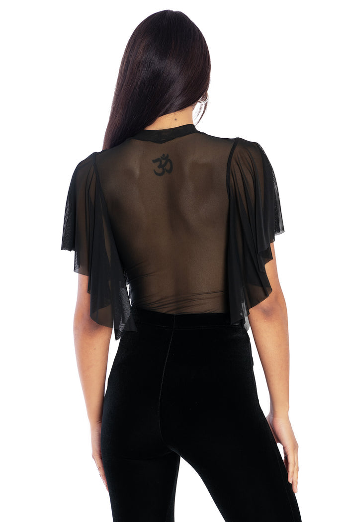 BlackMilk Clothing - Sheer Frill Top