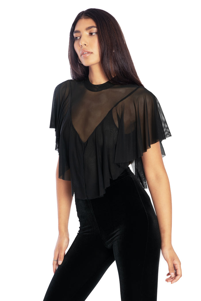 BlackMilk Clothing - Sheer Frill Top