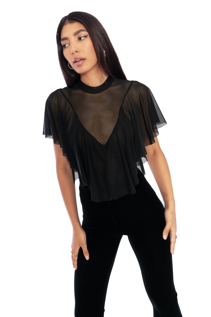 BlackMilk Clothing - Sheer Frill Top
