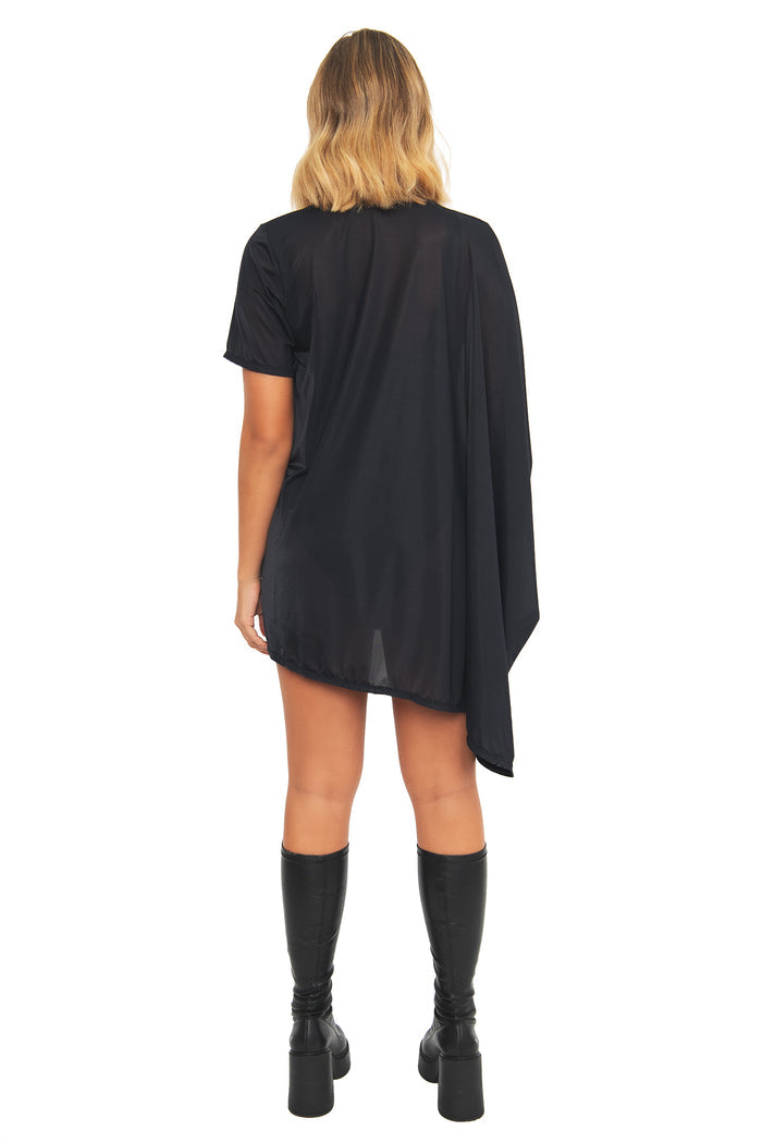 Elegant sheer blouse with flowing draped silhouette, perfect for workwear wardrobes, occasion dressing and polished day-to-night styling.