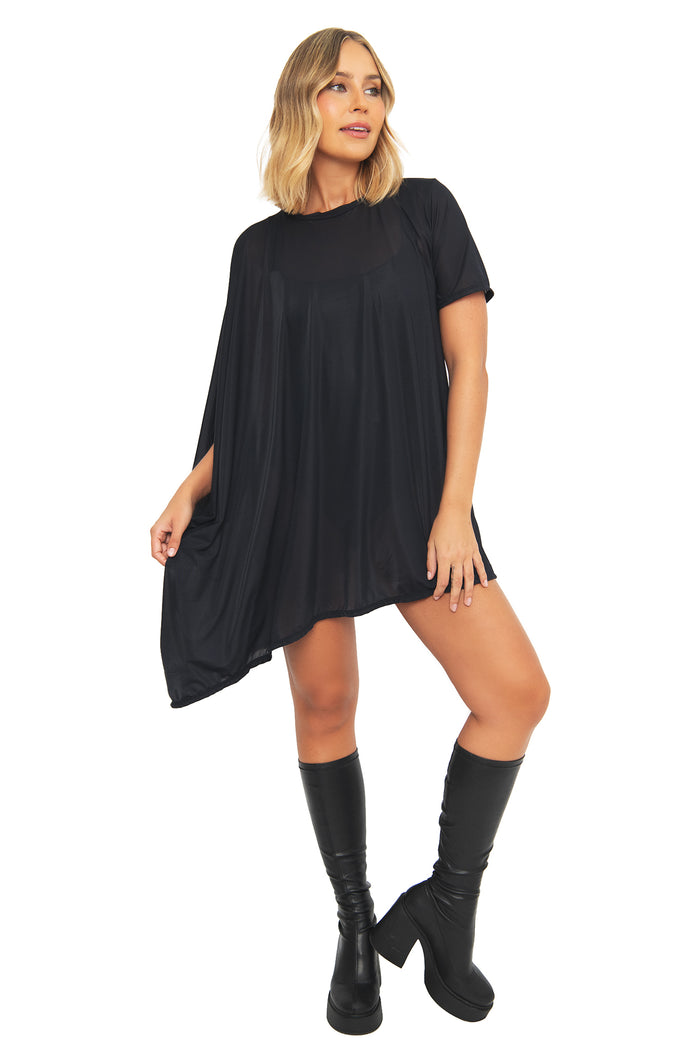 Women's sheer drape top for layering and styling, featuring a soft lightweight feel ideal for corporate fashion, evenings out and casual elegance.