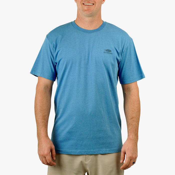 Azure Heather $Model is 6'1" 190lbs Size L$