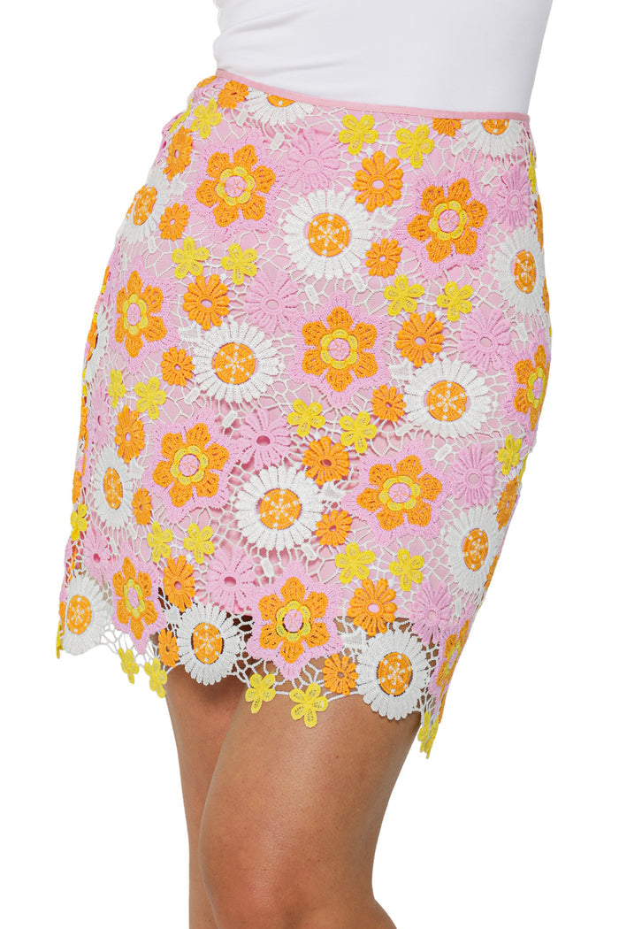 Sherbet Floral Crocheted Skirt