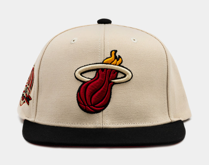Shoe Palace Exclusive 30th Anniversary Miami Heat Snapback Mens Hat (Black/Beige)