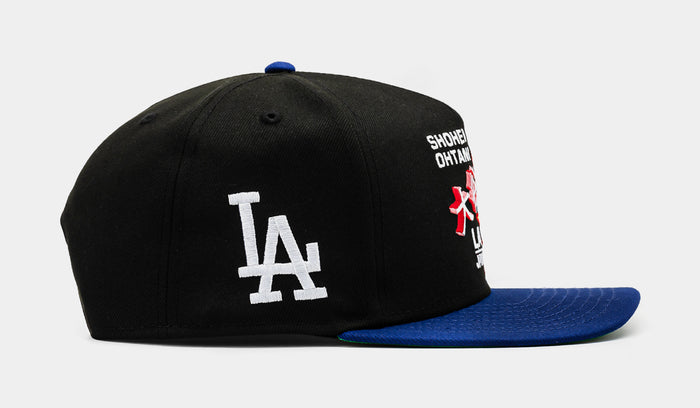 Shoe Palace Exclusive Los Angeles Dodgers Shohei Ohtani 950AF Curve Snapback Mens Hat (Black/Blue)