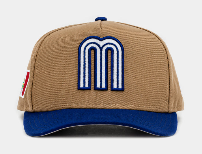 Shoe Palace Exclusive Mexico Curve Khaki 950AF Snapback Mens Hat (Khaki/Blue)