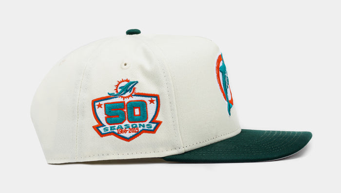 Shoe Palace Exclusive Miami Dolphins 50 Seasons 950AF Snapback Mens Hat (Blue/Orange)