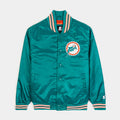 Shoe Palace Exclusive Miami Dolphins Satin Bomber Mens Jacket (Blue/Orange)